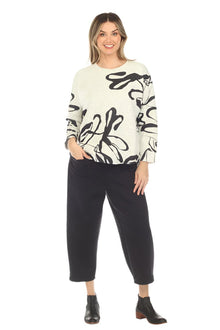  Inoah Scatter Hi Lo Dolman Sleeve Crew Neck Top