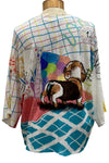 Inoah Slumber Pawty 3/4 Sleeve Kimono Top Style T138K-AC27
