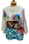 Inoah Slumber Pawty 3/4 Sleeve Kimono Top Style T138K-AC27