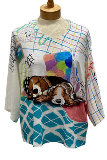  Inoah Slumber Pawty 3/4 Sleeve Kimono Top Style T138K-AC27