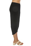 Inoah Tulip Hem Waffle Pants in Black B217WKB-BLACK