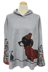 Inoah "Woolly Love" Long Sleeve Hooded Top T330BR-Z56