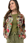 Ivy Jane Bird Print Velveteen Jacket in Sage Style 130197