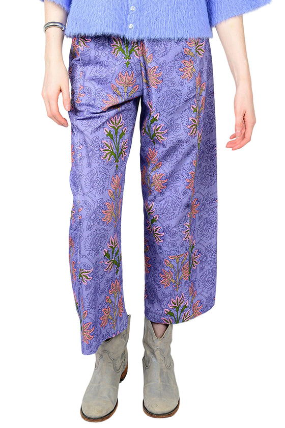 Ivy Jane Block Print Corduroy Pants in Peri Style 230032