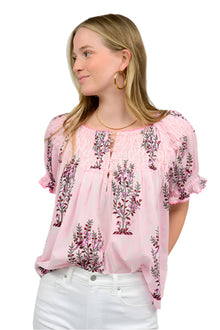  Ivy Jane Blocked and Tucked Top in Pink Style 641435