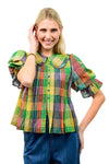 Ivy Jane Blocks of Plaid Top in Multicolor Style 621594