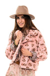 Ivy Jane Branded Fur Jacketin Blush Style 130267