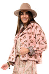 Ivy Jane Branded Fur Jacketin Blush Style 130267