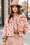 Ivy Jane Branded Fur Jacketin Blush Style 130267