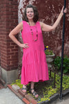 Ivy Jane Casual To Cocktail Fuchsia Tiered Midi Sundress