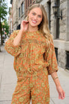 Ivy Jane Corduroy Bubble Top in Orange 630422