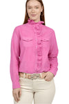 Ivy Jane Corduroy Ruffle Snap Shirt in Pink Style 641414