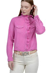 Ivy Jane Corduroy Ruffle Snap Shirt in Pink Style 641414