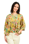 Ivy Jane Daisy Popover Top in Green Style 621585