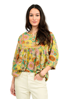  Ivy Jane Daisy Popover Top in Green Style 621585