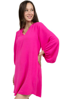  Ivy Jane Deep V-Neck Dress in Hot Pink Style 745013