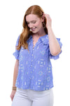 Ivy Jane Ditsy Poet Top in Blue Style Style 650434