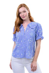 Ivy Jane Ditsy Poet Top in Blue Style Style 650434