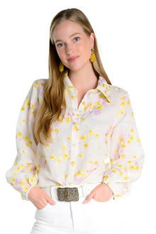  Ivy Jane Embroidered Floral Shirt in Ivory Style 650390