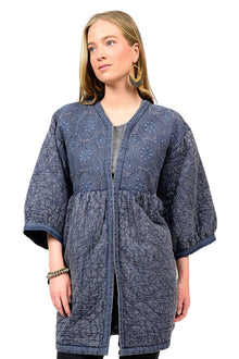  Ivy Jane Embroidered Quilted Jacket in Indigo Style 130221