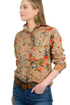 Ivy Jane Eyelet Floral Snap Shirt in Tan Style 621497