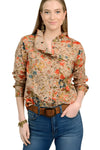 Ivy Jane Eyelet Floral Snap Shirt in Tan Style 621497