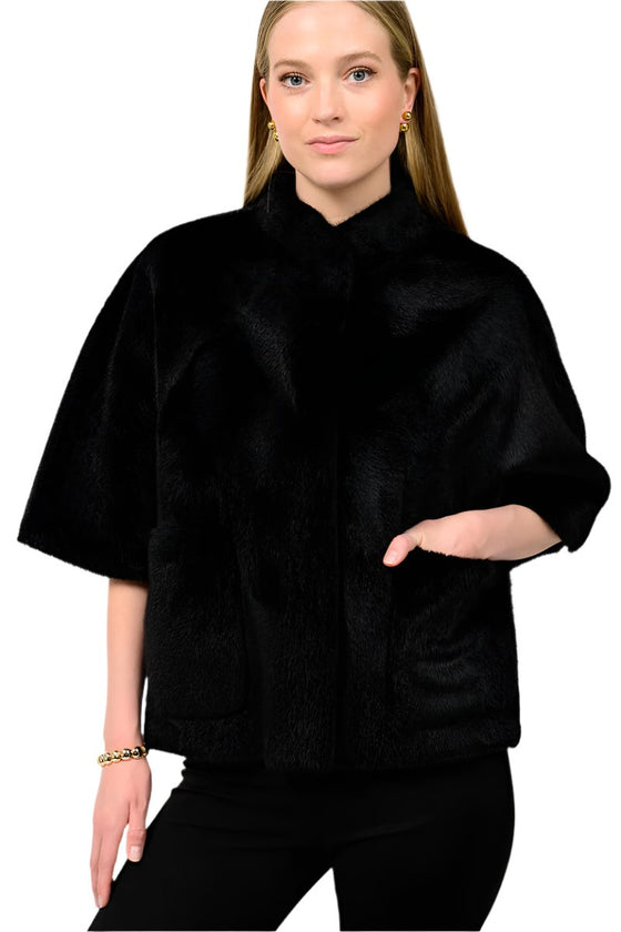 Ivy Jane Faux Capelet Jacket in Black Style 130209