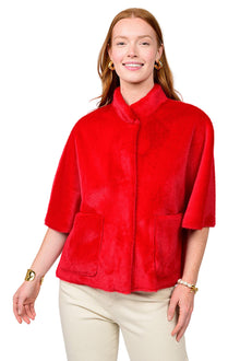  Ivy Jane Faux Capelet Jacket in Red Style 130249