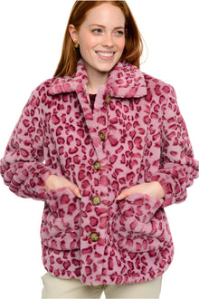  Ivy Jane Faux Fur Rosy Leopard Jacket in Lilac Style 130217