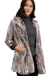 Ivy Jane Faux Mountain Fox Coat in Pewter Style 130200