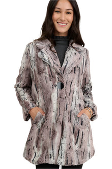  Ivy Jane Faux Mountain Fox Coat in Pewter Style 130200