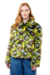 Ivy Jane Floral Faux Fur Jacket in Brown Style 130256