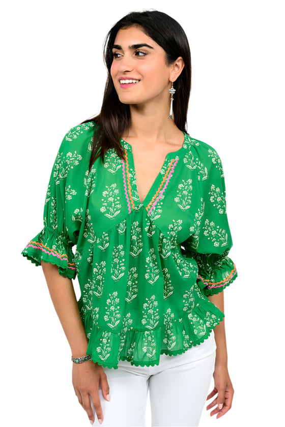 Ivy Jane Flouncy Top in Green Style 641427