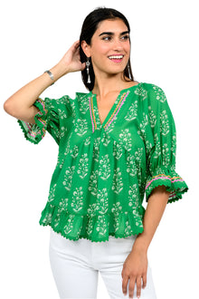  Ivy Jane Flouncy Top in Green Style 641427