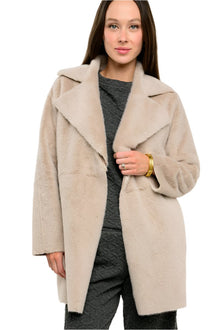  Ivy Jane Faux Fur & Suede Coat in Smoke Style 130210