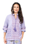 Ivy Jane Gauze Cross Stitch Top in Periwinkle Style 630403