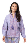 Ivy Jane Gauze Cross Stitch Top in Periwinkle Style 630403
