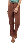 Ivy Jane Gauze Drawstring Pant in Brown Style 221131