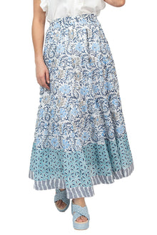  Ivy Jane Many Blues Tiered Skirt in Multi Style 550013