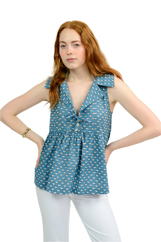 Ivy Jane Nautical On The Block Top in Blue Style 650427
