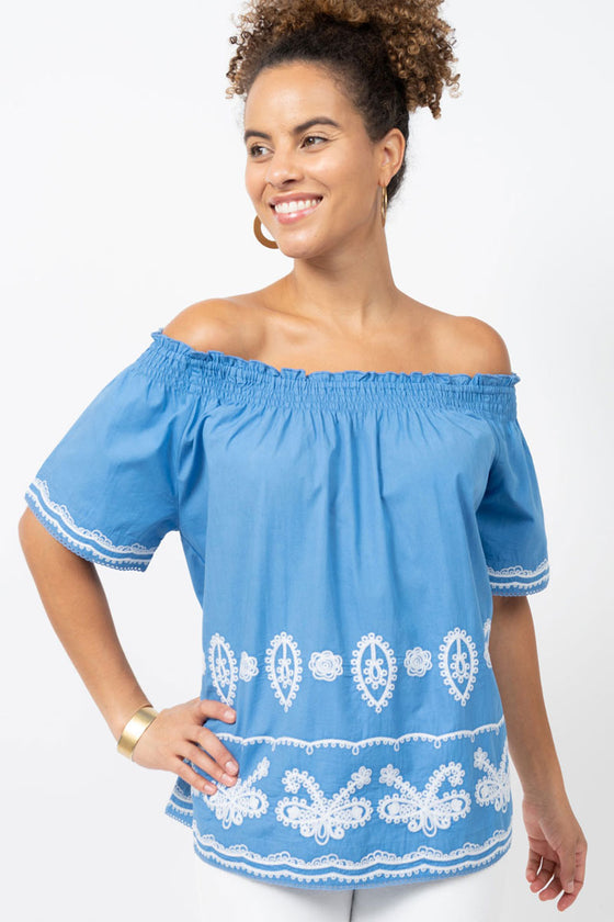 Ivy Jane Over The Border Top in Blue