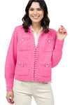 Ivy Jane Pearl Edge Cardigan in Hot Pink Style 940009