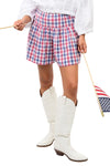 Ivy Jane Plaid Skort in Red Style 450060