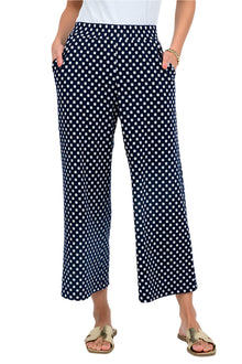  Ivy Jane Ponte Knit Pant in Navy Ditsy Style 240035