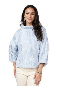  Ivy Jane Poof Sleeve Faux Fur Popover in Powder Style 930054