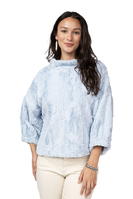 Ivy Jane Poof Sleeve Faux Fur Popover in Powder Style 930054