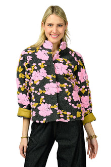 Ivy Jane Puff Floral Jacket in Charcoal Style 130224