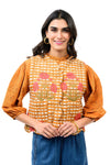 Ivy Jane Quilted Scalloped Edged Vest in Gold