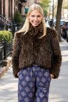 Ivy Jane Rock Star Faux Fur Jacket in Brown Style 130260