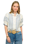 Ivy Jane Rows of Embroidery Top in Ivory Style 641477